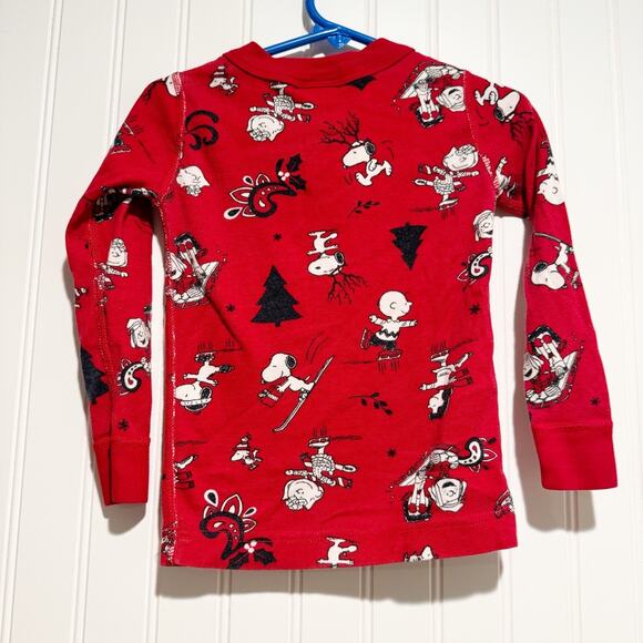 Hanna Andersson Peanuts Christmas Skiing Pajama Set Size 3T - Picture 4 of 7